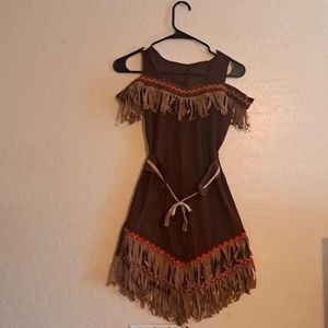 Disney Pocahontas Play Costume Dress, size 5/6, gently worn, Brown